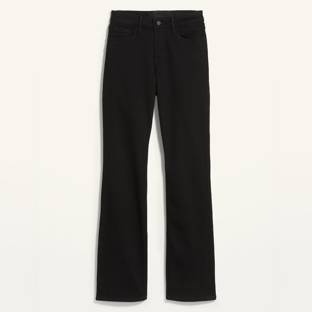 NEW - Mid-Rise Kicker Boot-Cut Jeans - Black - 2 US